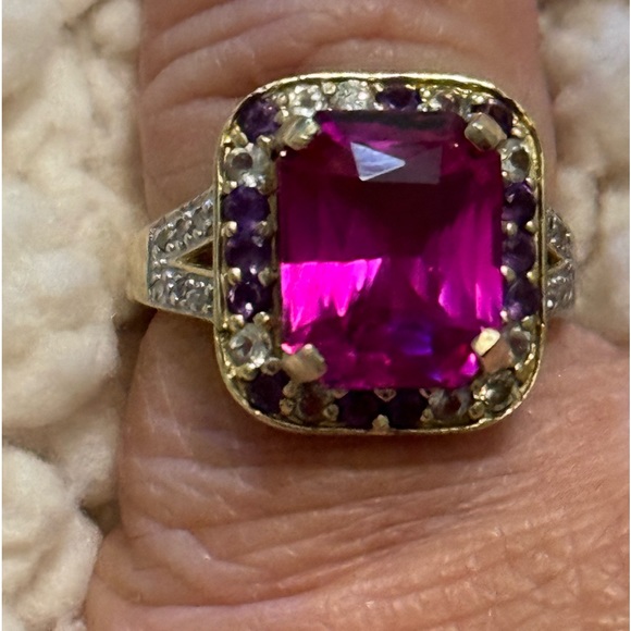 Pink sapphire 7.5 carats in yellow gold - Picture 4 of 11